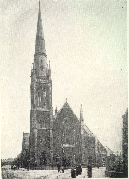 Church exterior in early 20th Century, taken from Ninian Road